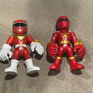 Imaginext set of 2 Power Rangers red Dino Thunder figure